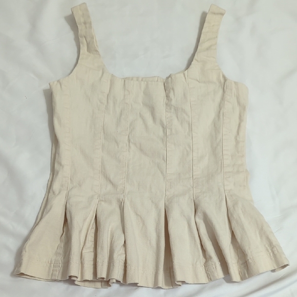 Banana Republic Denim Button Bustier Top, Color Ecru Size 2 - Picture 10 of 10